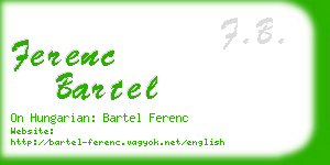 ferenc bartel business card